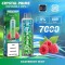 Crystal Prime 7000 Puffs Disposable Vape, 3D Effects Rechargeable Pod Starter Kit, Fruity Flavors E-Cigarettes, Prefilled and Draw-Activated Vape Pens, 0mg Nicotine Free (RASPBERRY MINT)
