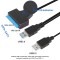 Dual USB 3.0 to SATA III Hard Drive Adapter Cable Converter 22 Pin (7+15Pin) for 2.5/3.5 HDD/SSD with USB 2.0 Power Cord