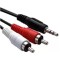 ADNET Male Aux to 2 RCA Male Stereo Audio Cable | 3.5mm Auxiliary to RCA Cord 3 Meter