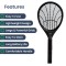 Electric Handheld Mosquito Racket Fly Swatter | Rechargeable 500mAh Battery Bugs Insect Trap Bat for Indoor, Outdoor