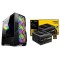Ant Esports ICE-300 Mid-Tower PC Gaming Cabinet & Non Modular PSU | Flat Cables, Silent Fan