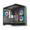 Ant Esports Crystal X4 Mid-Tower High End Computer Case/Gaming Cabinet - Grey | Dual Chamber Design with Panoramic Glass and USB Type-C | Support ATX, Micro-ATX, Mini-ITX | Pre-Installed 3 ARGB Fans