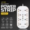 Ant Esports PS831 Power Strips with 8 Universal Socket and 3USB-A & 1Type-C, 3-Meter Cord, 2500-Watt,Fireproof Material, Heavy Duty Cable Overload Protection,Extension for Home/Office Appliances–White