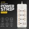 Ant Esports PS722 Power Strips with 7 Universal Socket and 2USB-A & 2Type-C, 3-Meter Cord, 2500-Watt,Fireproof Material, Heavy Duty Cable Overload Protection,Extension for Home/Office Appliances–White