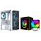 Ant Esports 100 Air Mini M-ATX Computer Case/Gaming Cabinet - White & Ant Esports ICE-C200 V2 CPU Cooler/CPU Fan with Rainbow LED Fan