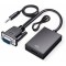 Male VGA to Female HDMI Converter with Audio Adapter Laptop, PC to HDMI Monitor, Projector with 3.5mm Lead & Power Supply