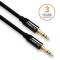 Amkette AUX (Auxiliary) Audio Cable with 3.5mm Male to Male Gold Plated Connectors for Car/Speakers - (2m) – Black