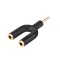 CableCreation Headphone Splitter Auxiliary Adapter, 3.5mm TRS Male to 2 Port 3.5mm Female Y Jack Splitter