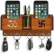 MDF Wood Wall Mounted Mobile Holder Key Stand for Wall Decor Wooden Hanger Hook Stand for Home & Office Decor (8 Hooks)