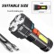 Care 4 5 LED Flashlight | USB Rechargeable Light Flashlight, 4 Modes | COB Side Searchlight | Water Resistant Emergency Flashlight Emergency Lights