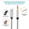 3.3FT Lightning to 3.5mm AUX Stereo Audio Nylon Cable Adapter for Car, iPhone 14/XR to Speaker/Headphone