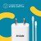 D-Link 20W Dual Port Fast Charger Type-C & USB-A for All Mobiles Phones, Tablets, Power Banks, Smart Watches, Earbuds Etc. Bis Certified, Compact Size & Easy to Carry. - White