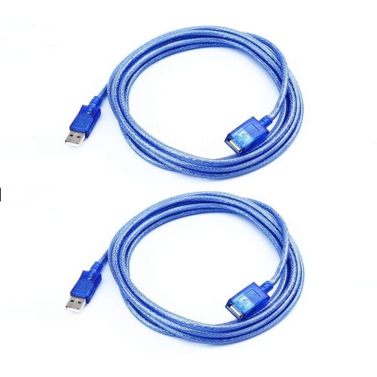 DTECH USB 2.0 A Male to A Female Extension Cable in Blue 15 Feet for data hub, PC, Printer, Xbox