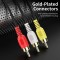 EKAAZ 3 RCA Cable gold plated 90° Right Angle RCA Audio/Video Male Composite Cable (1.2 meters)