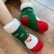 Unisex Thermal Fluffy Socks for Kids - Soft Warm Fleece Lining Knitting Non-Slip Winter Slipper Socks - Christmas Santa