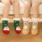 Unisex Thermal Fluffy Socks for Kids - Soft Warm Fleece Lining Knitting Non-Slip Winter Slipper Socks - Christmas Santa