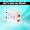 Eliide 15W Dual USB Charger Adapter with Type C Cable-2.4A Fast Charging Adaptor for Android/iOS (TC 333)