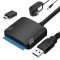 SATA to USB 3.0 Cable, EYOOLD SATA III Hard Drive Adapter Cable for 3.5/2.5 HDD/SSD with 12V/2A Power Adapter, Support UASP