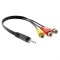 Fedus 3.5mm Aux Male Plug to 3RCA Female Adapter Cable Video Adapter (Multicolor)