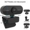 FHD 1080P Webcam with Built-in Mic for Computer, Laptop | 110° Wide Angle Camera & 360° Rotate Webcam for Video Calling