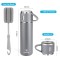 Stainless Steel Thermo 500Ml/169Oz Vacuum Insulated Bottle with Cup for Hot Drink & Cold Drink Water Flask (Gray, Set)