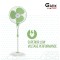 Gatik Neo 400mm Pedestal Fan (White Green) 4 Speed control 3 blades pedestal fan for home use
