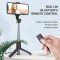 HUMBLE Bluetooth Extendable 3-in-1 Multifunctional Selfie Stick | Selfie Stick with Wireless Remote for iPhone, OnePlus