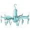 Plastic Foldable Portable Hanging Dryer Octopus Shape Clothes Drying Hanger Rack with 16 Clips Hook, Turquoise