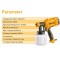 Ingco Spray Gun, 450W | 800Ml Electric Spray Gun | 1.5Mm Copper Nozzle | 50Din-S | 380 Ml/Min Paint Sprayer, Corded Painting Machine Suitable For Base Coat Spray Gun For Auto Paint, Hand Powered Paint Sprayers