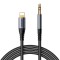 INICIO 8 Pin To 3.5mm Aux Cable 1.8M Audio Coiled Wire for Car Stereo, iPhone, iPod, iPad, Speaker