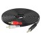 KEBILSHOP 10M Audio 2RCA Stereo Cables with 3.5mm Aux Jack for Home Theater, Music Player, STB, DVD Player, Speaker &LED TV