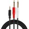 KEBILSHOP 3.5mm Stereo to Dual 6.3mm Mono Jack Audio Y Splitter Cable for Phone, Speakers, Guitar(4ft/1.2m)