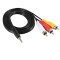 KEBILSHOP 3.5 mm Male to 3RCA Male Plug Stereo Audio Video AUX Cable 3M Camcorder Video Cable