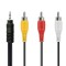 KEBILSHOP 3.5 mm Male to 3RCA Male Plug Stereo Audio Video AUX Cable 3M Camcorder Video Cable