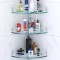Bathroom Corner Shelf/Transparent Glass Corner Shelf for Bathroom & Living Room/Corner Glass Shelf (9x9) (3 pcs)