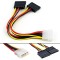 4 Pin Molex to 15 Pin Female Dual SATA Power Serial ATA Y-Cable | Hard Drive Extension Cable | 4Pin to Dual Sata Female