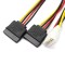 4 Pin Molex to 15 Pin Female Dual SATA Power Serial ATA Y-Cable | Hard Drive Extension Cable | 4Pin to Dual Sata Female