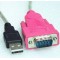 USB 2.0 to RS-232 9pin Serial Cable Converter Adapter (Pink)