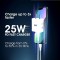 Dual Port Fast Wall USB Type C, USB Type A Charger | QC 3.0 & 25W PD Technology, iPhone & Android Compatibility