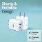Dual Port Fast Wall USB Type C, USB Type A Charger | QC 3.0 & 25W PD Technology, iPhone & Android Compatibility