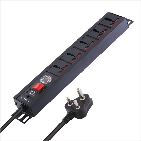 MX 3000W Extension Board 5 Outlet 15A Socket | 0.75 Sq.mm Power Cord 1.5 Mtr | Alumminium Body Surge Protector - MX-2719