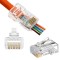 Cat6 RJ45 8P8C Pass Through Connector | Transparent Ethernet Cable | UTP Network | RJ45 Plug connector (50 pcs)