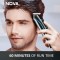 Nova NHT 1073 USB Rechargeable and Cordless: 60 Minutes Runtime Professional Hair Clipper for Men & Nova NHT-1071 Titanium Coated Cordless: 45 Minutes USB Trimmer for Men (Black/Blue) Trimmers