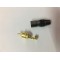 Metal Solderless RCA Male Connectors Screw Design - Audio/Video in-Line gold plated jack - 6 pcs