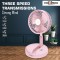 Pick Ur Needs Rechargeable Foldable Small Stand ing Electric Mini Fan With 3 Mode & LED Light For Home, Bedroom, Office (Pink) table fans