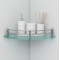 Plantex Bathroom Shelf/Bathroom Corner Organizer Shelf/Transparent Glass Corner Shelf for Living Room (9x9 - 3 pcs)