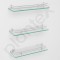 Plantex Transparent Glass Shelf for Bathroom/Kitchen/Living Room - Bathroom Accessories (Polished 12x6 - 3 pcs)