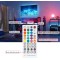 protium 2-Port DC5-24V 4-PIN LED Strip Light Controller, APP Control and Music Sync, 40-Key Wireless IR Remote by Bluetooth Connection, for 5050 3528 RGB LED Strip Lights Remote Controls
