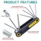 8 in-1 Folding Anti Tamper Proof Pocket Portable Security Torx Hex Wrench Kit Star Key Tool Sizes T-9 to T-40