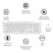 Rapoo 8210M Wireless Multi-Mode Keyboard for Windows, Apple iOS Android or Chrome, Wireless Bluetooth, Compact Space-Saving Design, PC/Laptop/Smartphone/Tablet- Black (White)